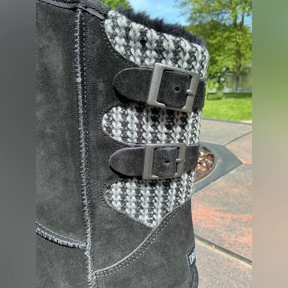 DREAM PAIRS Women's Mid Calf Winter Snow Boots Fashion FuzzyChic Buckle Booties